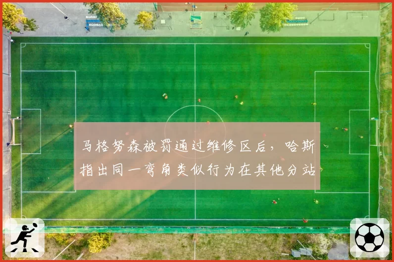 马格努森被罚通过维修区后，哈斯指出同一弯角类似行为在其他分站未受惩罚